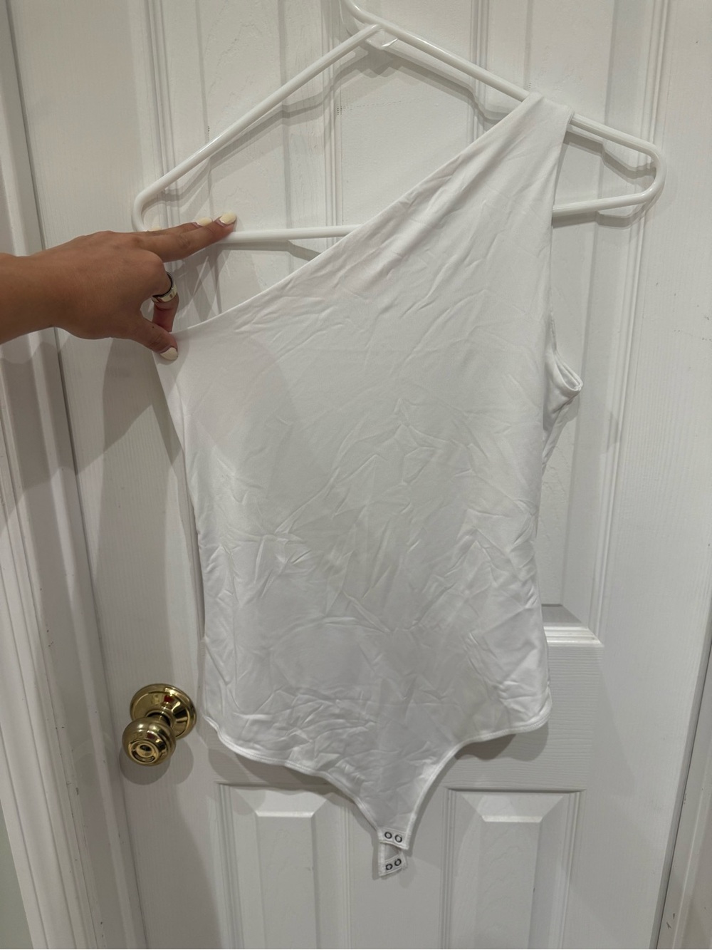 Abercrombie & Fitch One-Shoulder White Bodysuit